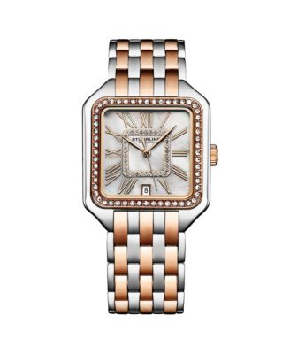 Stuhrling Valencia 4067 Women s Quartz Watch 32mm Square Crystal Bezel Stainless Steel Bracelet - Multi 148$