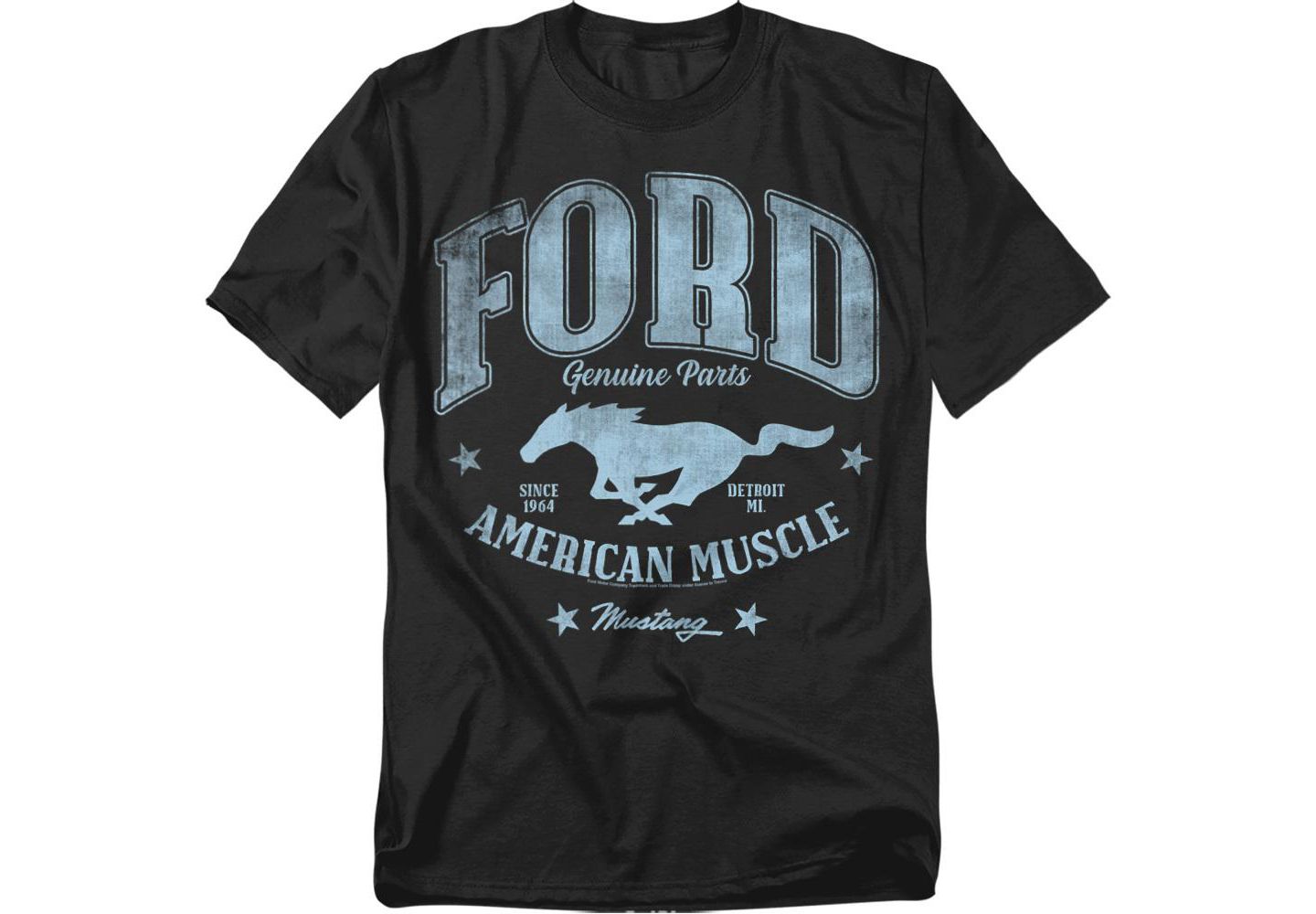 Мужская футболка Mustang Ford American Muscle, цвет: Чёрный — фото 1