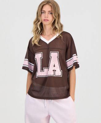 Juniors' Sequin-Trim Mesh Jersey