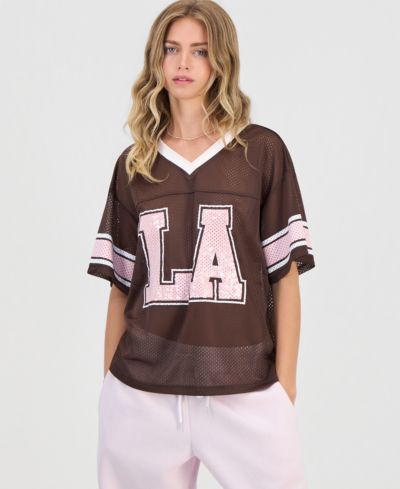 Madden Girl Juniors' Sequin-Trim Mesh Jersey