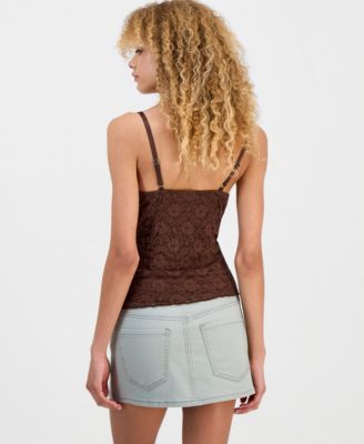 Madden Girl Juniors' Ribbon-Trim Lace Cami - Macy's