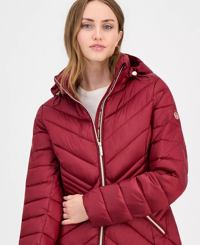 Women's Hooded Packable Puffer Coat - thumbnail 9