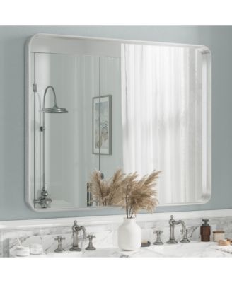48" x 40" High-Strength Tempered Glass and Aluminum Alloy Framed Wall Decor Bathroom Vanity Mirror