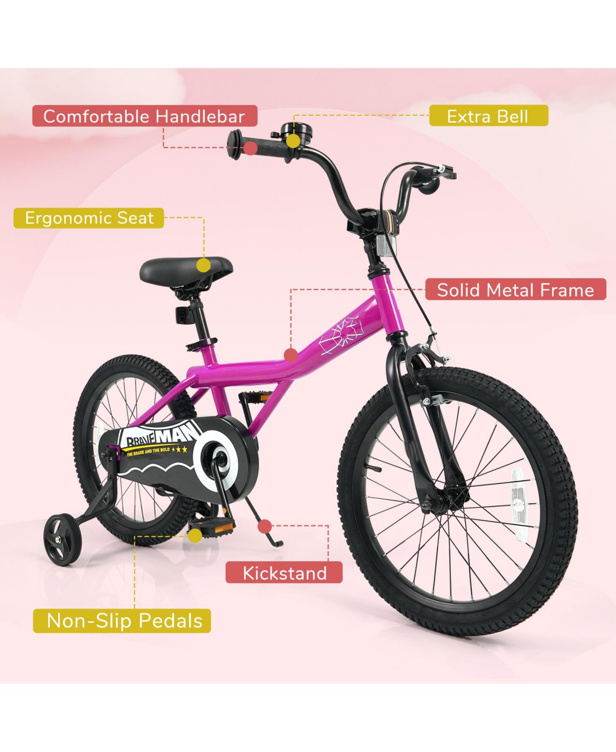 Slickblue Toddler Easy-Learn Bike with Detachable Training Wheels