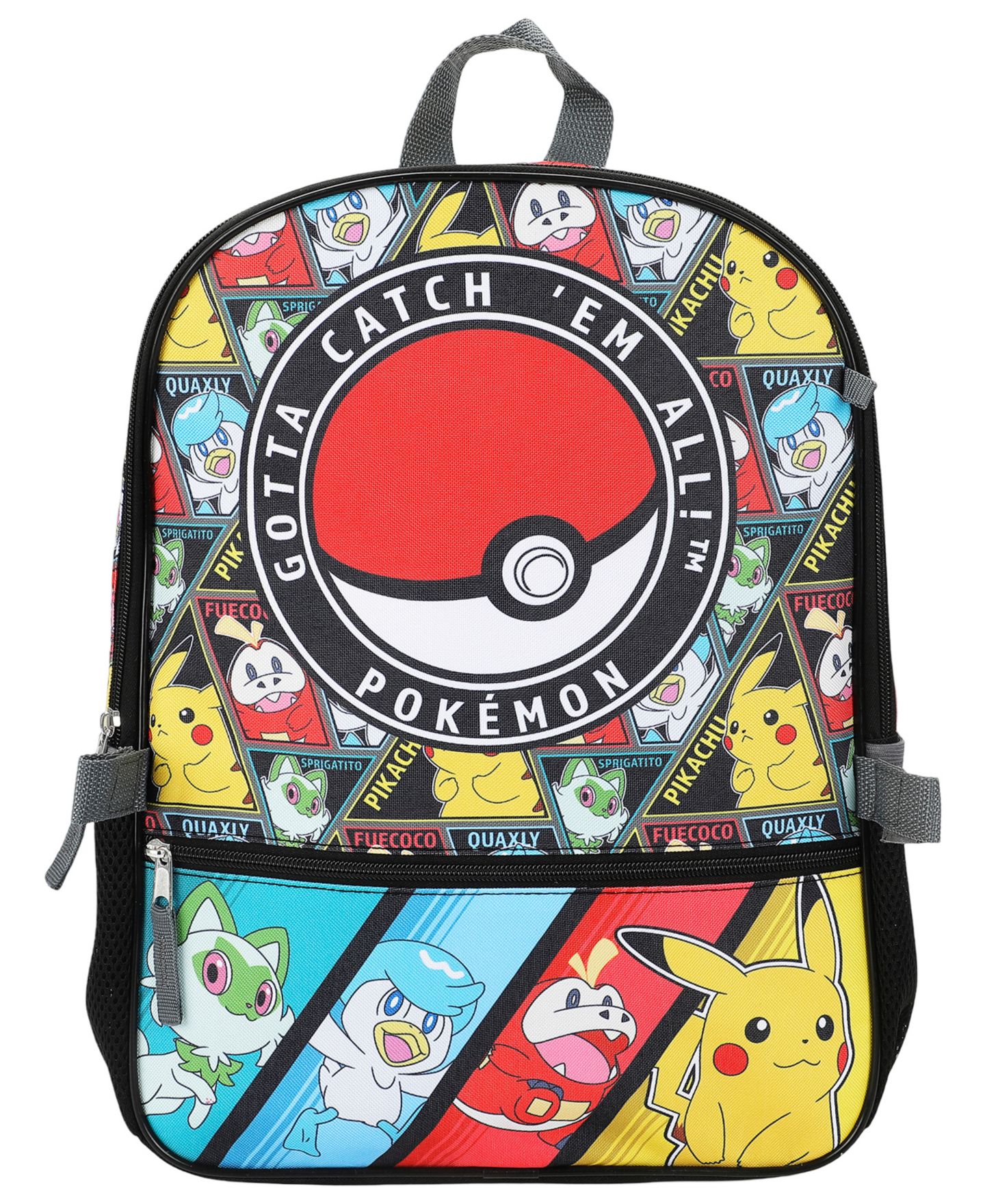 Детские сумки Pokemon Backpack, Lunch Bag, Pencil Case, Key Chain and Caraniber, 5-Piece Set, цвет: Чёрный — фото 2