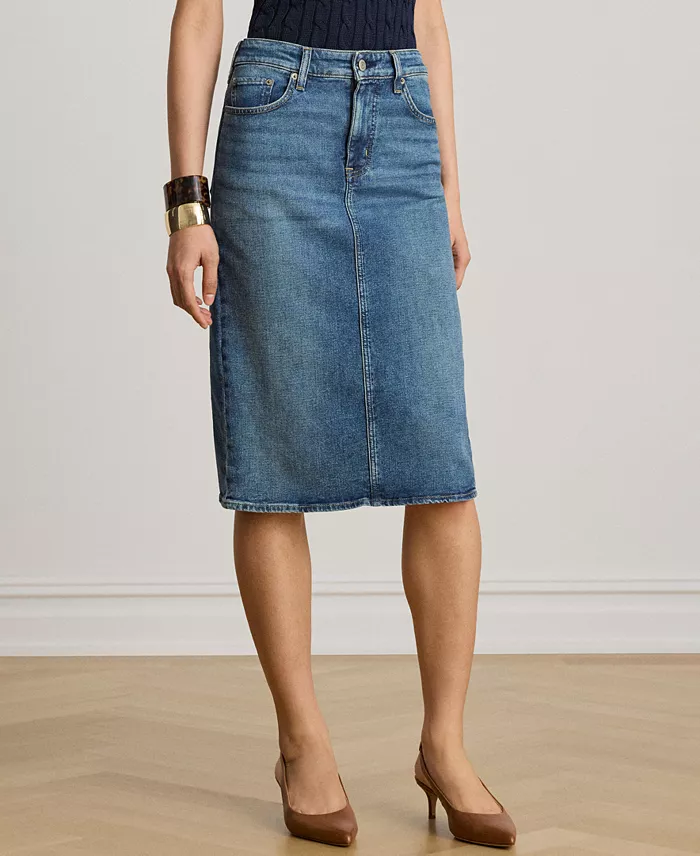 Women's Denim Pencil Skirt - thumbnail 3