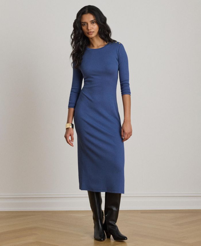 Lauren Ralph Lauren Women's Slim-Fit Crewneck Midi Dress