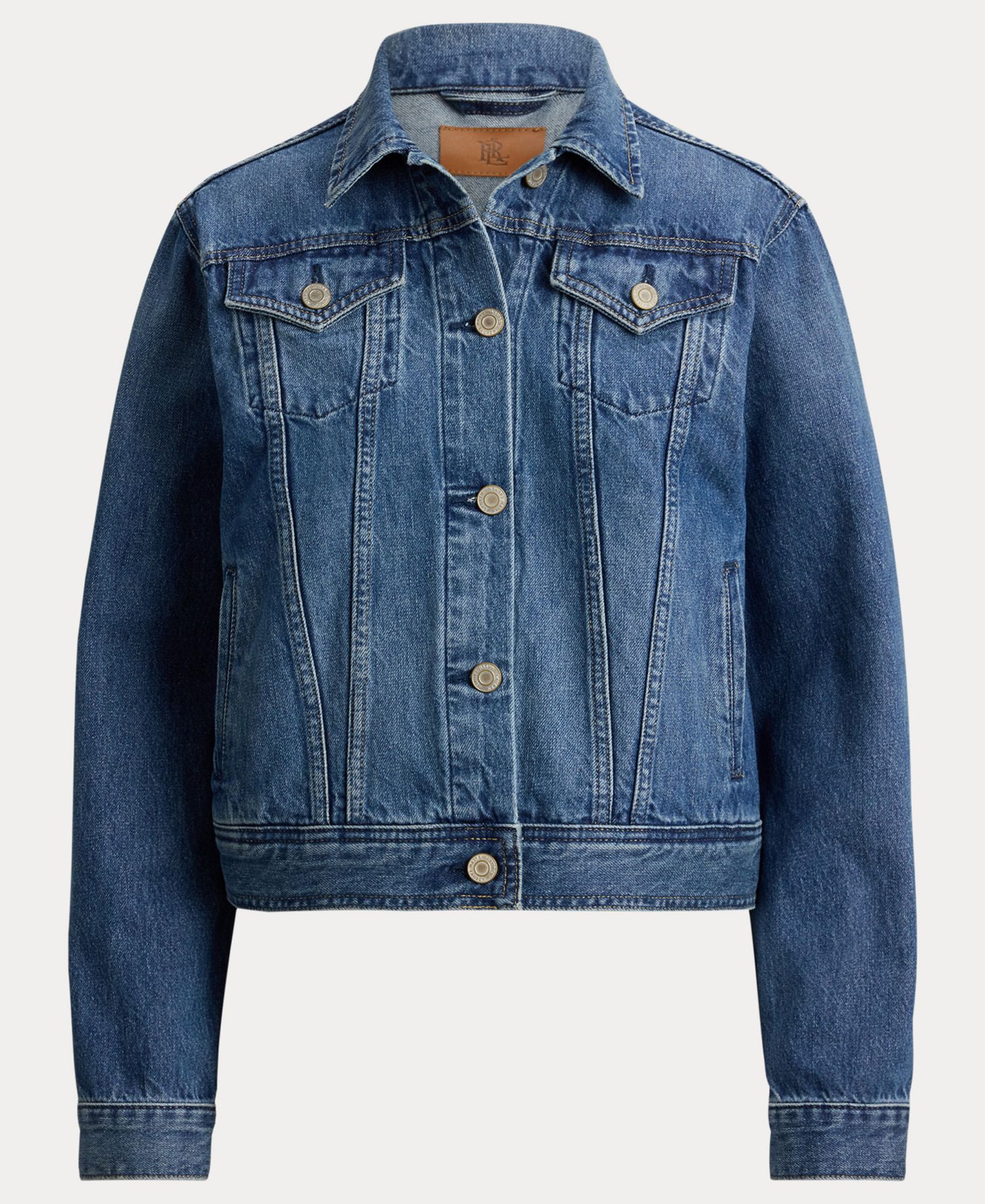 Women's Buttoned Placket Denim Trucker Jacket