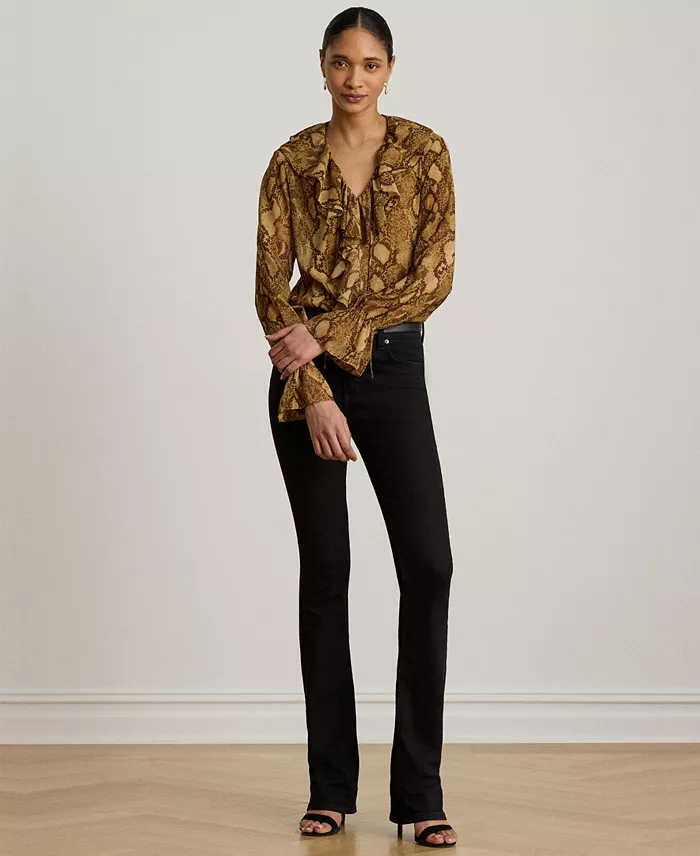 Ruffle-Trim V-Neck Blouse - thumbnail 2