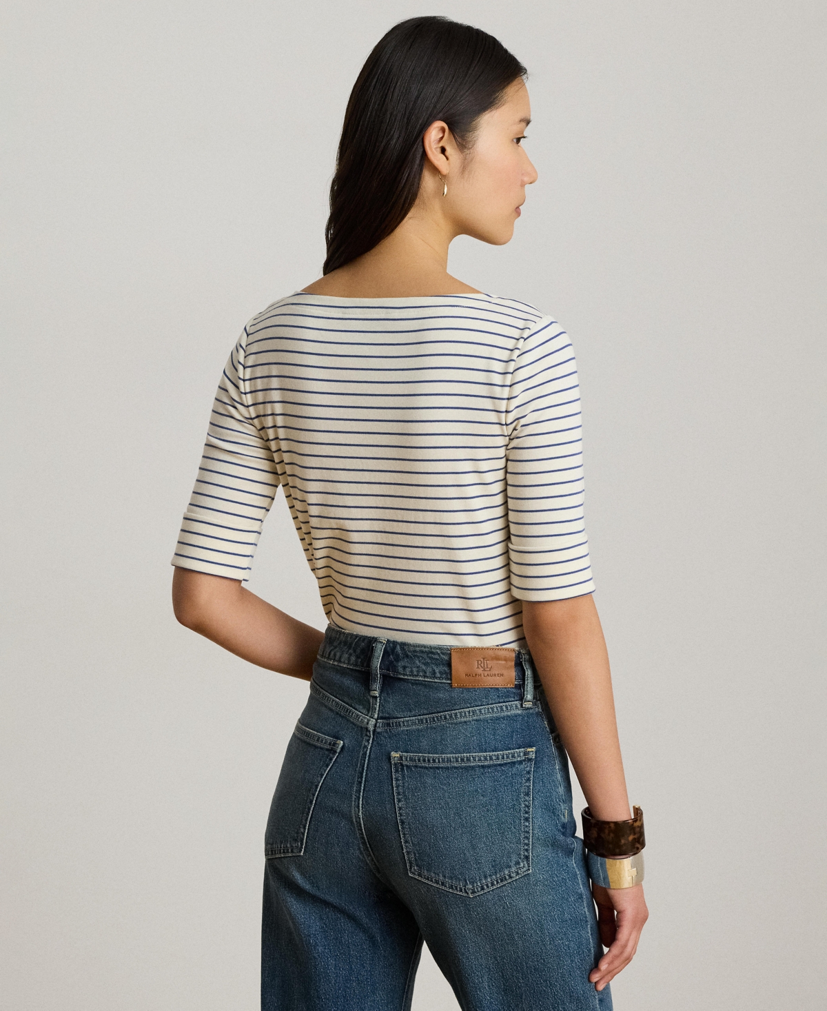 Lauren Ralph Striped Boatneck Top