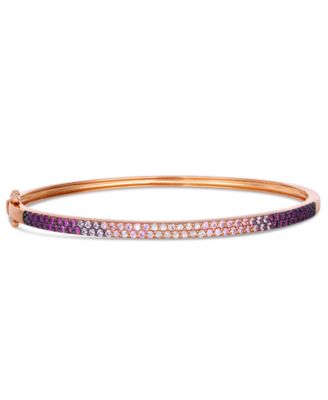 Strawberry Ombr&eacute; Sapphire (1-1/5 ct. t.w.) & Vanilla Sapphire Bangle Bracelet  in 14k Strawberry Gold
