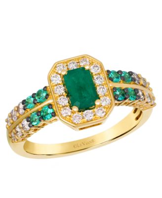 Costa Smeralda Emeralds™ emerald cut (3/8 ct. t.w.) Ring in 14k Honey Gold