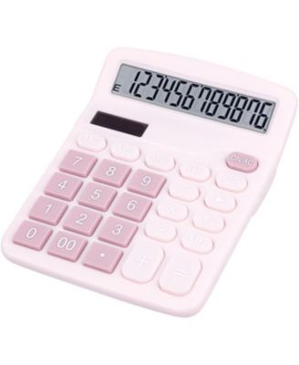 Cute Desktop Calculator Big Buttons, Dual Power Solar/Battery, Large Display for Office Teachers