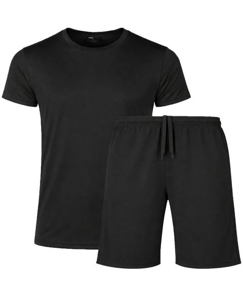Мужской комплект Galaxy By Harvic Athletic T-Shirt and Shorts, 2-Piece Set, цвет: Чёрный