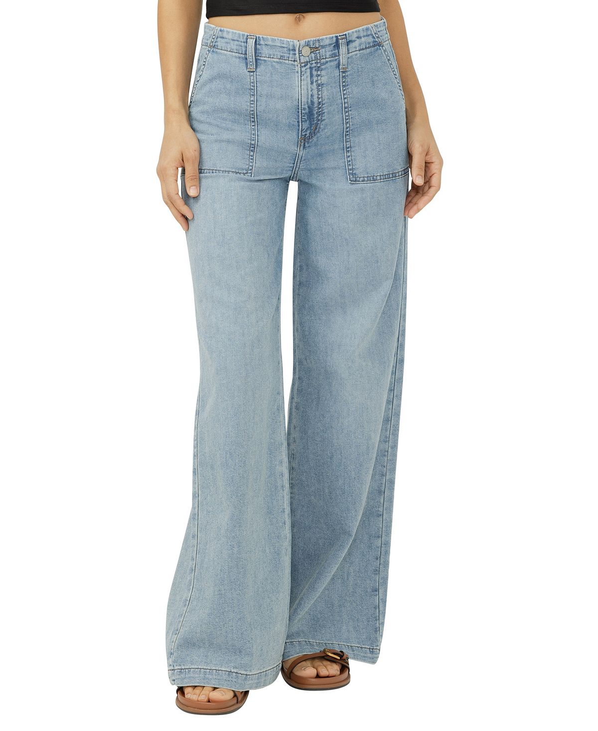 Silver Jeans Co. Women's Wide-Leg Knit Flex Jeans view 2 — MAYCSS fashion products