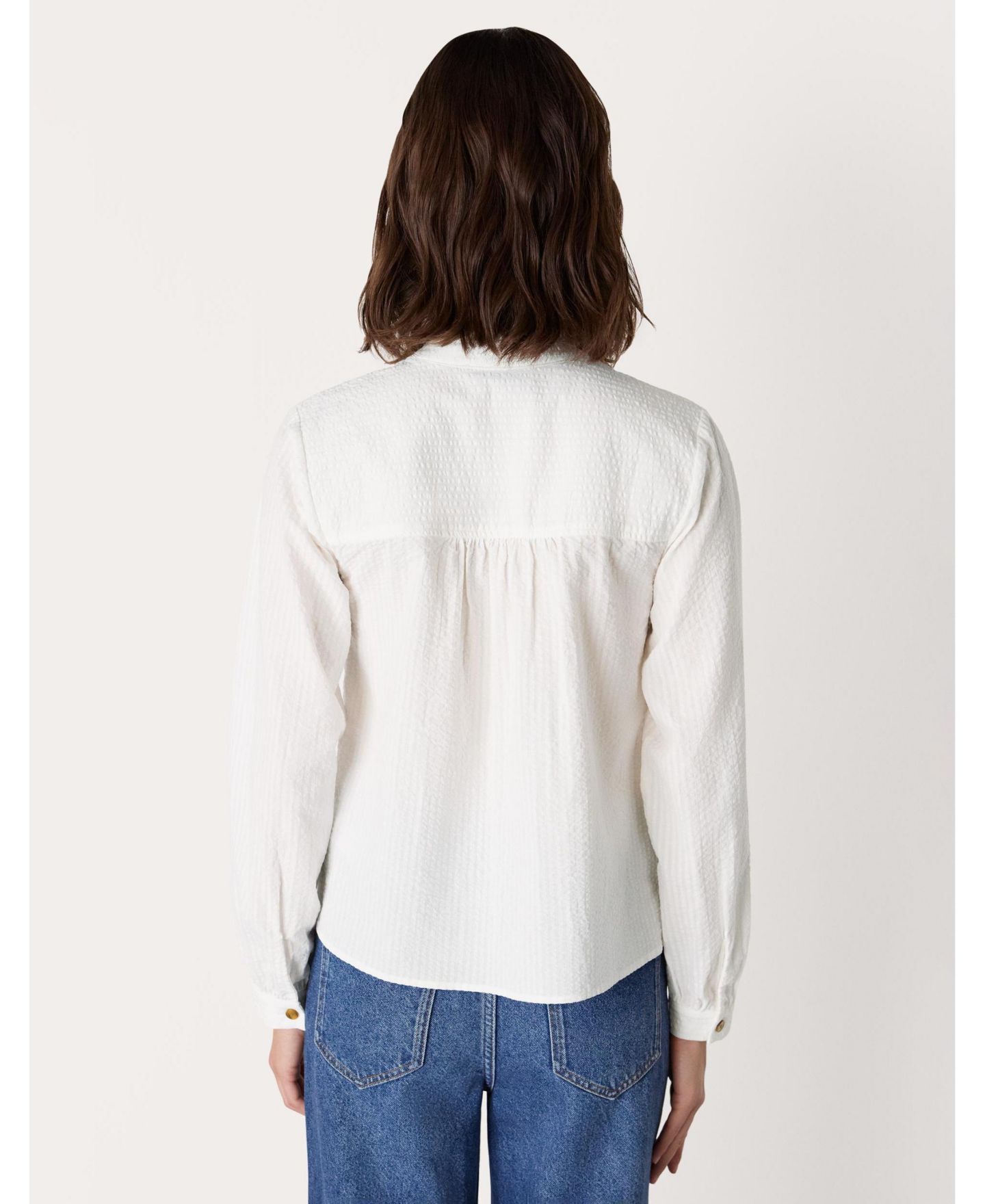 Женская рубашка Whistles Textured Frill, цвет: Белый — фото 2