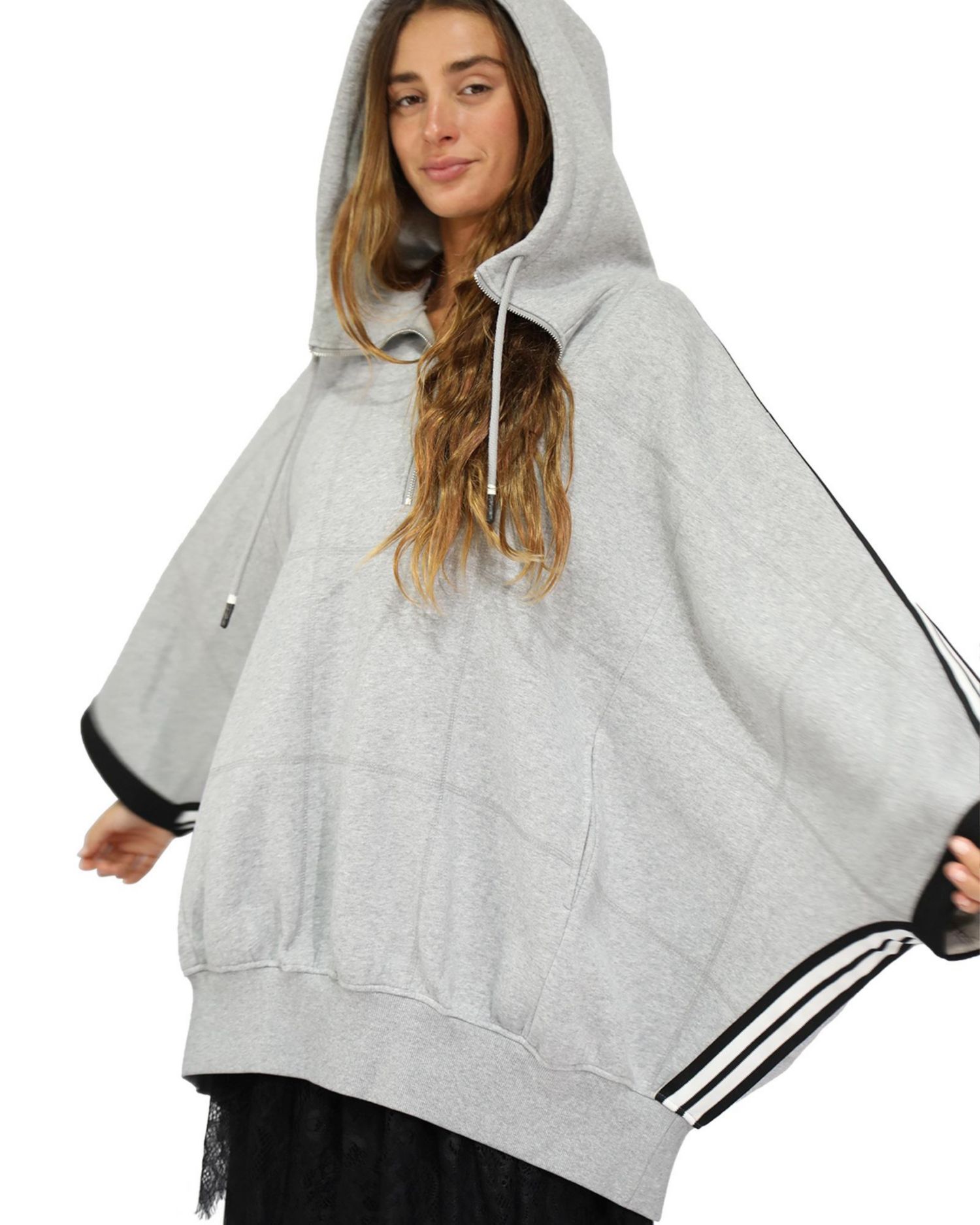 Women's Belle and Bloom Living by the Ocean Oversized Striped Hoodie