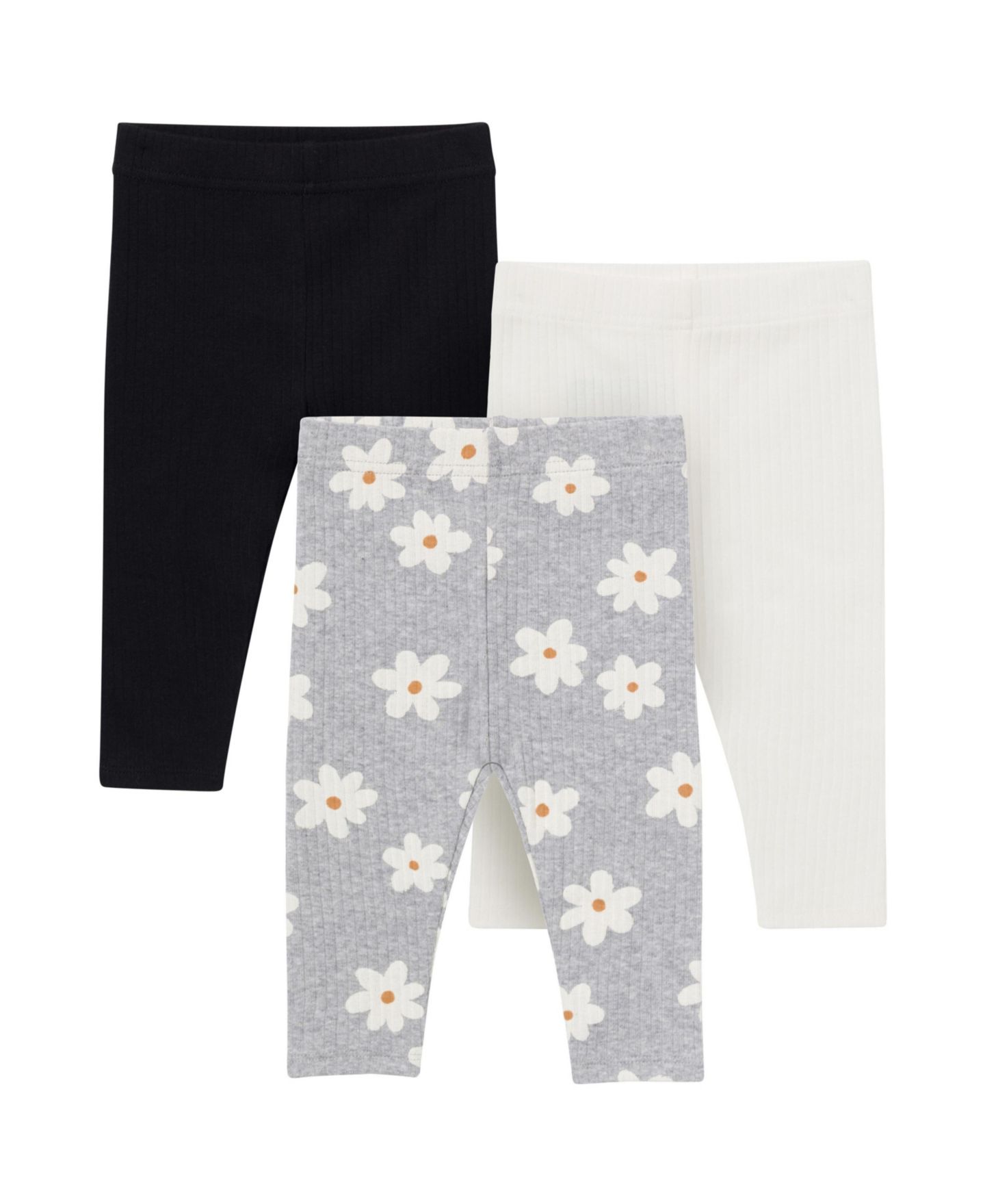 Леггинсы Gerber 3-Pack Textured Leggings для девочек-малышей, цвет: Серый — фото 1