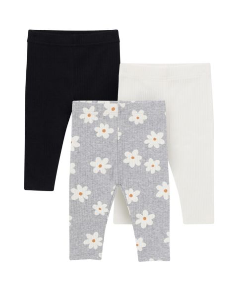 Леггинсы Gerber 3-Pack Textured Leggings для девочек-малышей, цвет: Серый