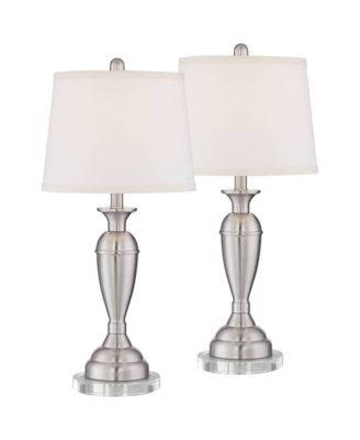 Blair Traditional Table Lamps Set of 2 with Round Riser 26 Inches High Drum Shade for Bedroom Living Room Bedside Office
