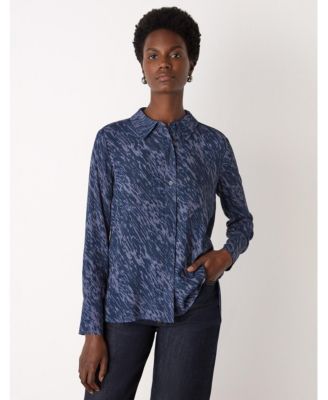 Women's Abstract Marks Collared Shirt