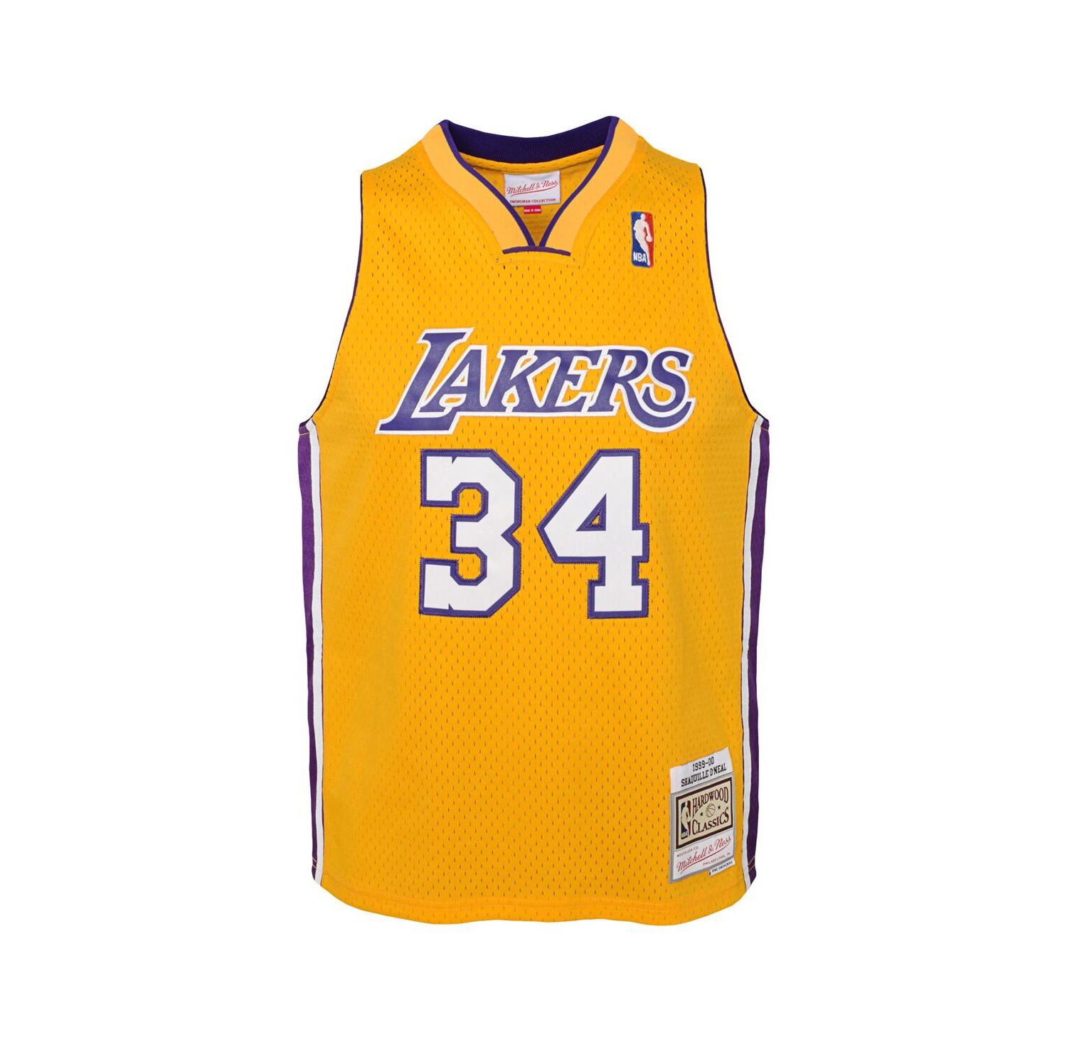 Big Boys and Girls Shaquille O'Neal Gold Los Angeles Lakers 1999/00 Hardwood Classics Swingman Jersey