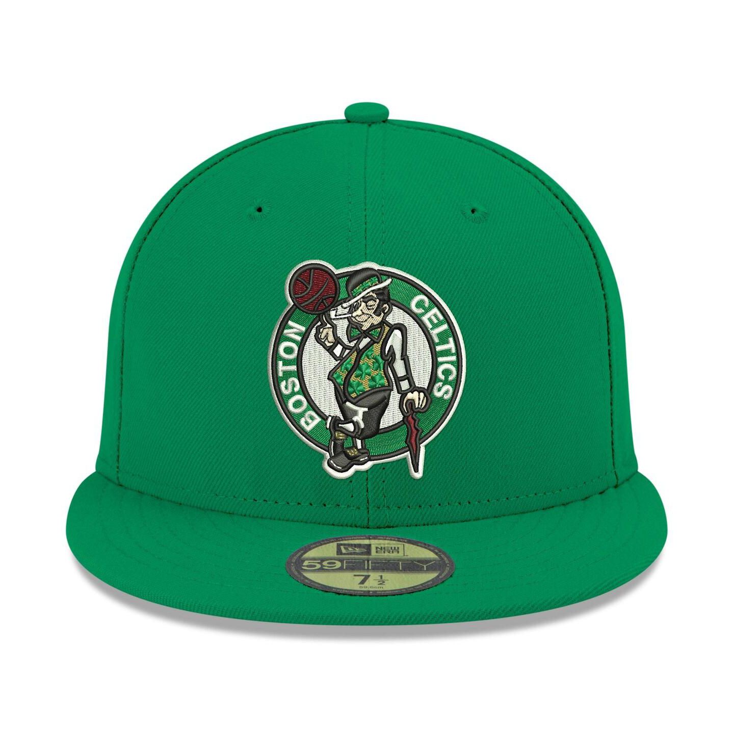 Мужская кепка New Era Kelly Green Boston Celtics Team Color 59FIFTY Fitted Hat — фото 2