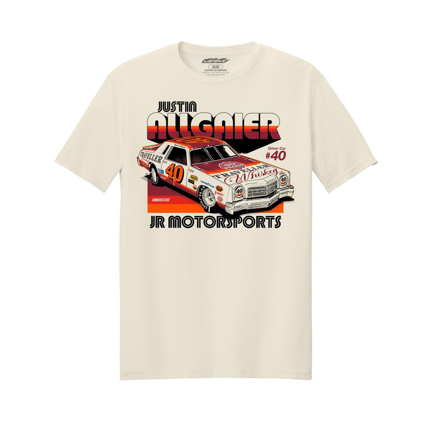 Men's Cream Justin Allgaier Traveler Whiskey T-Shirt