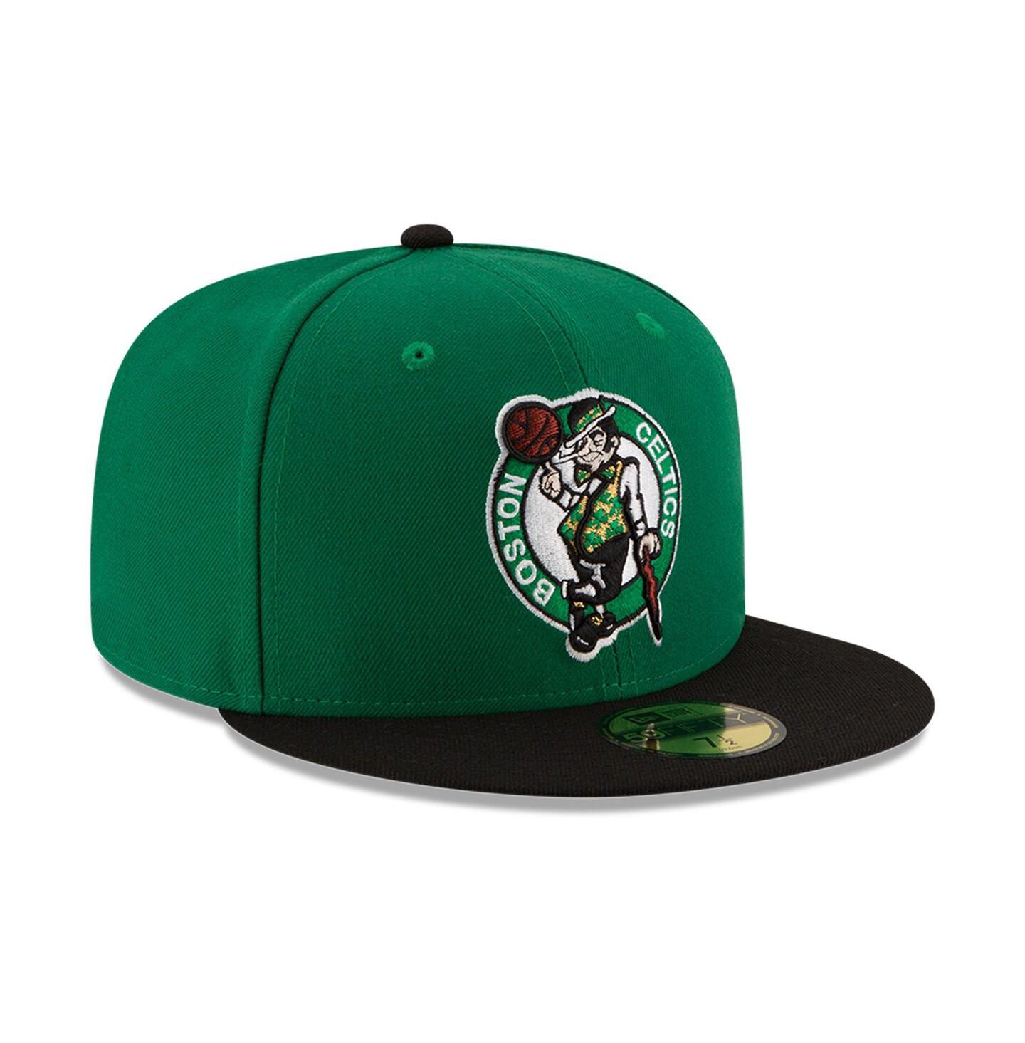 Мужская кепка New Era Green/Black Boston Celtics Team Color 2Tone 59FIFTY Fitted Hat — фото 3
