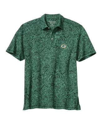 Men's Green  Bay Packers IslandZone Wild Hibiscus Tri-Blend Polo Shirt