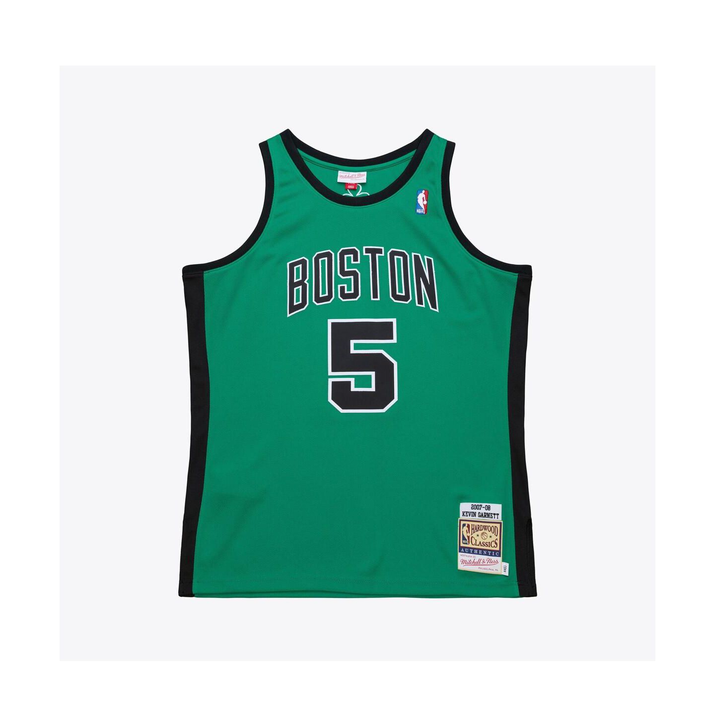 Мужской топ Mitchell & Ness Kevin Garnett Kelly Green Boston Celtics 2007-08 Hardwood Classics Authentic Jersey — фото 1
