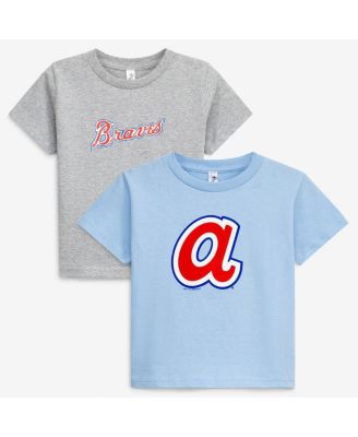 Toddler Heather Gray/Light Blue Atlanta Braves Cooperstown Collection Two-Pack T-Shirt Set