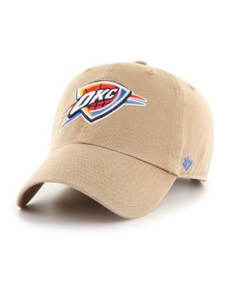 Men's Khaki Oklahoma City Thunder Logo Clean Up Adjustable Hat
