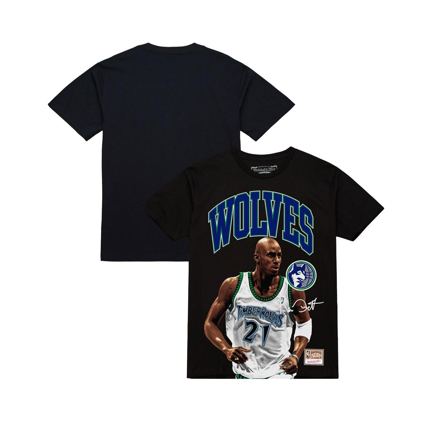 Men's Kevin Garnett Black Minnesota Timberwolves Hardwood Classics Player Arch T-Shirt
