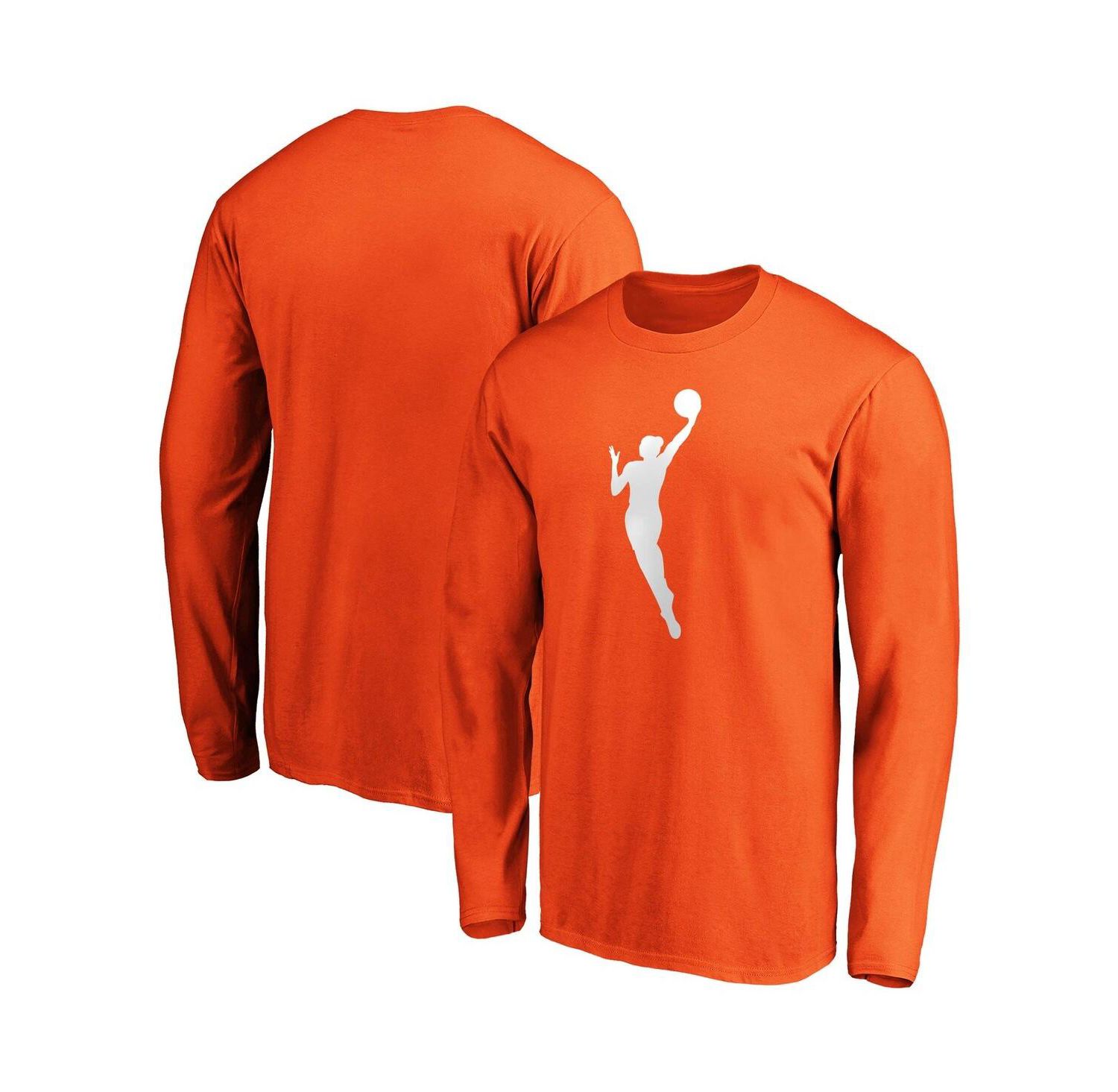 Men's Orange WNBA Primary Logo Long Sleeve T-Shirt