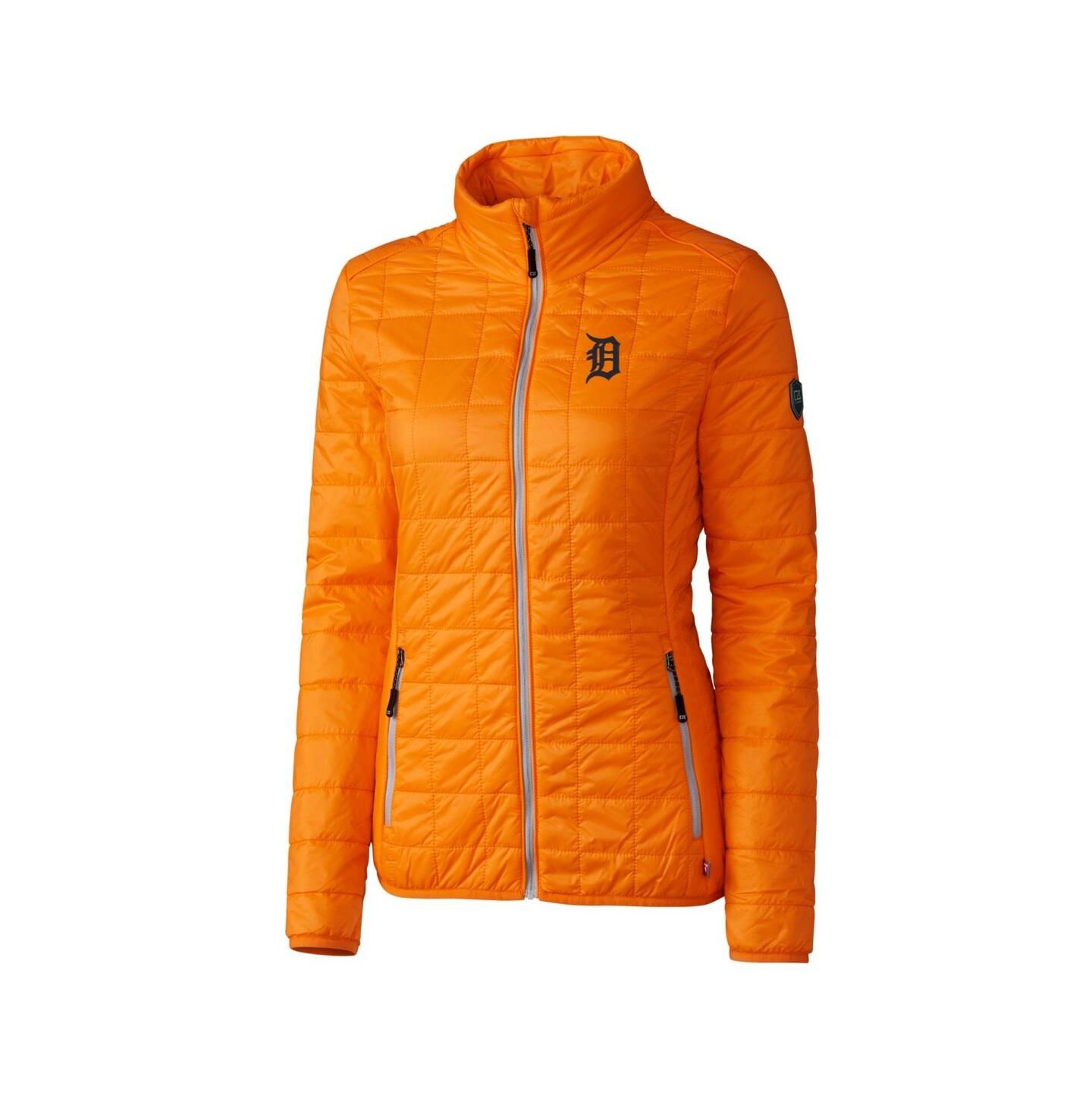 Женская куртка Cutter & Buck Orange Detroit Tigers Rainier PrimaLoft Eco Full-Zip Puffer — фото 2
