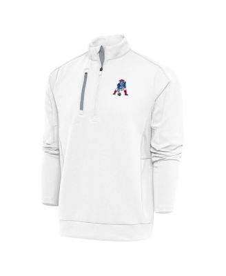 Men's White New England Patriots Team Logo Throwback Generation Quarter-Zip Pullover