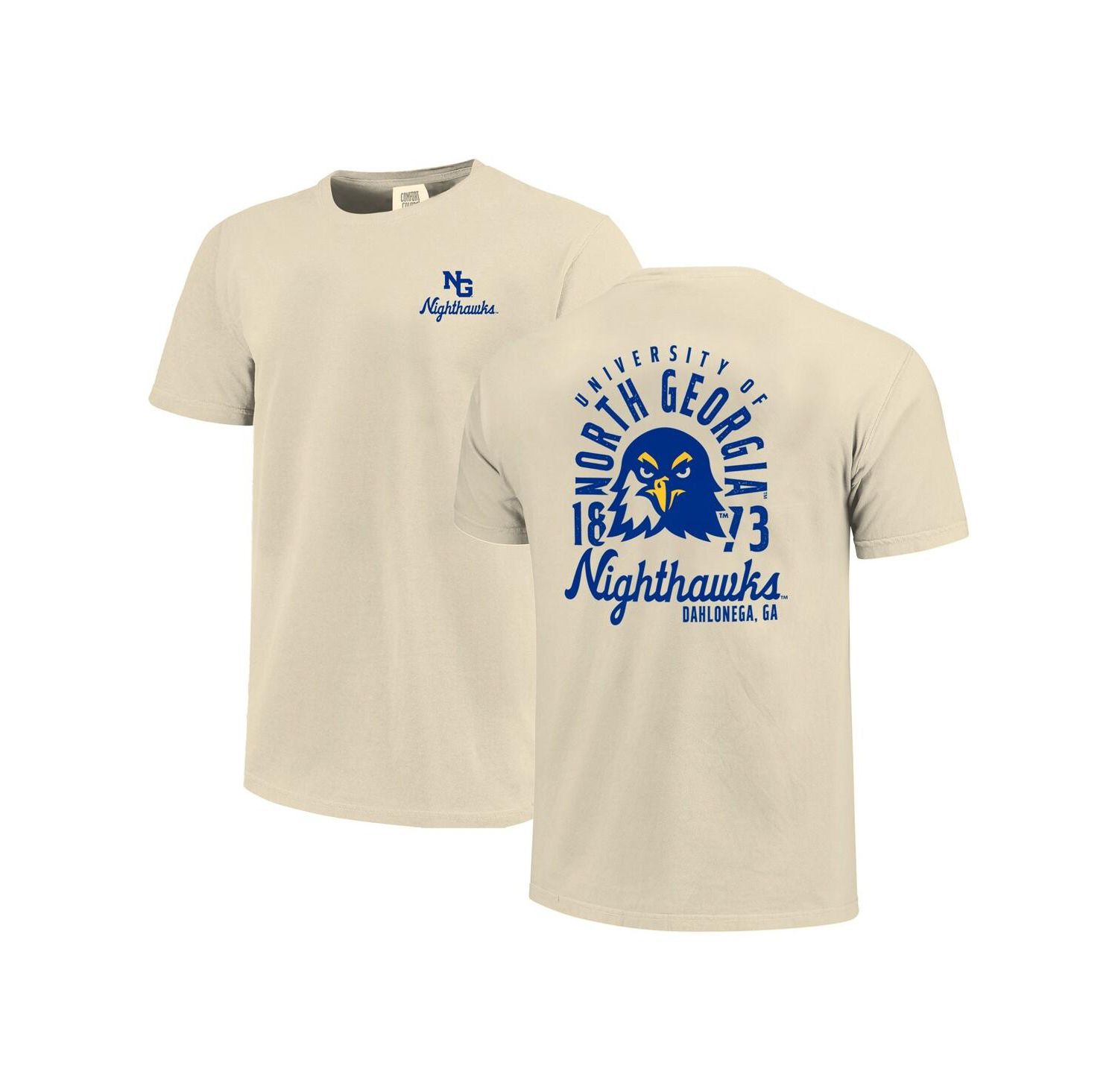 Men's Cream North Georgia Nighthawks Comfort Colors Mascot Overlay T-Shirt