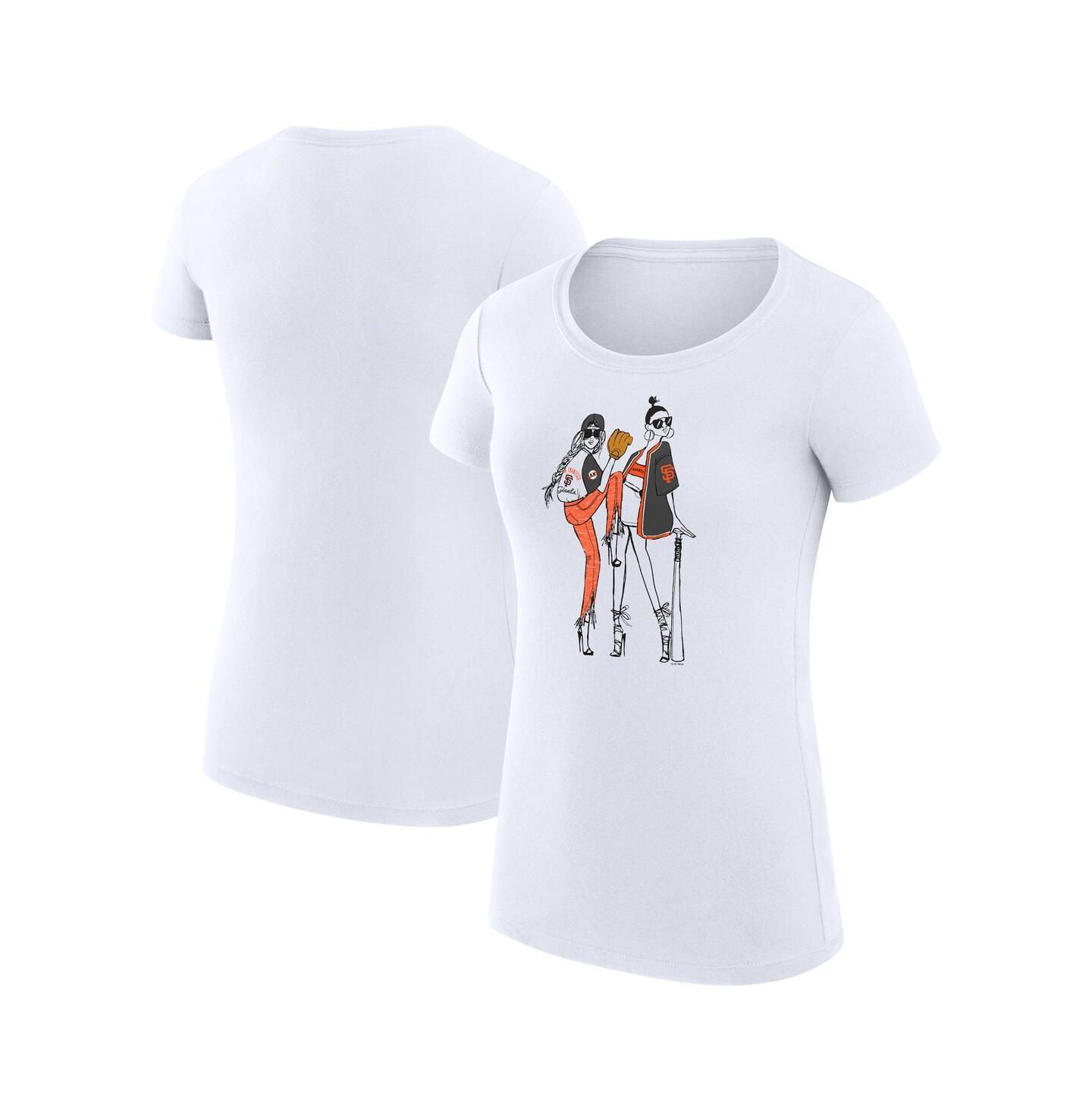 Женская футболка G-III 4Her by Carl Banks White San Francisco Giants Super-Slim Fit Lightweight Baseball Girls — фото 1