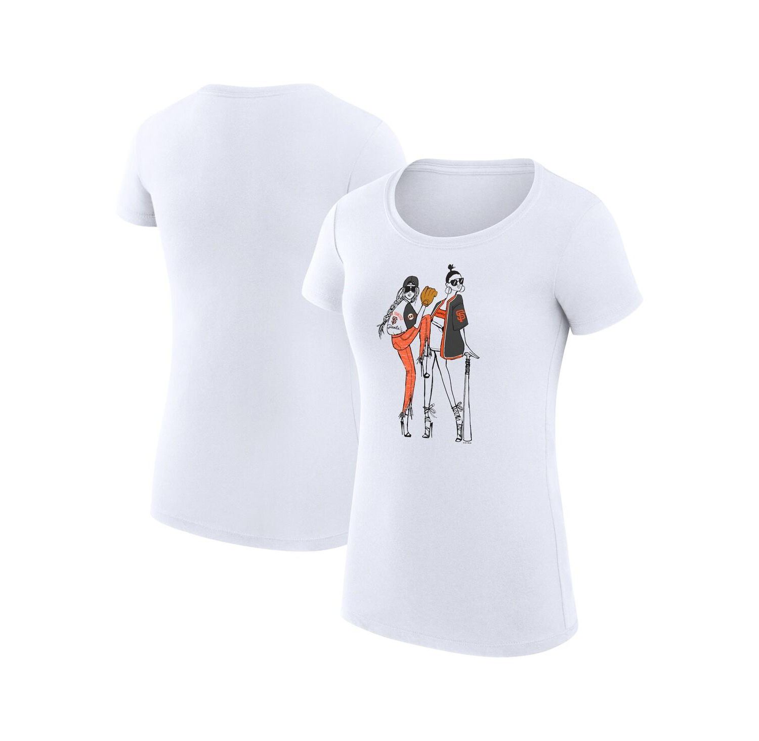 Women's White San Francisco Giants Super-Slim Fit Lightweight Baseball Girls T-Shirt