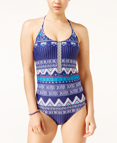 Roxy Band It Printed Strappy-Back One-Piece Swimsuit