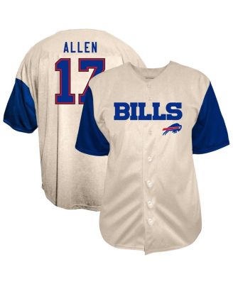 Men's Josh Allen Cream Buffalo Bills Big & Tall Baseball Button-Up Shirt