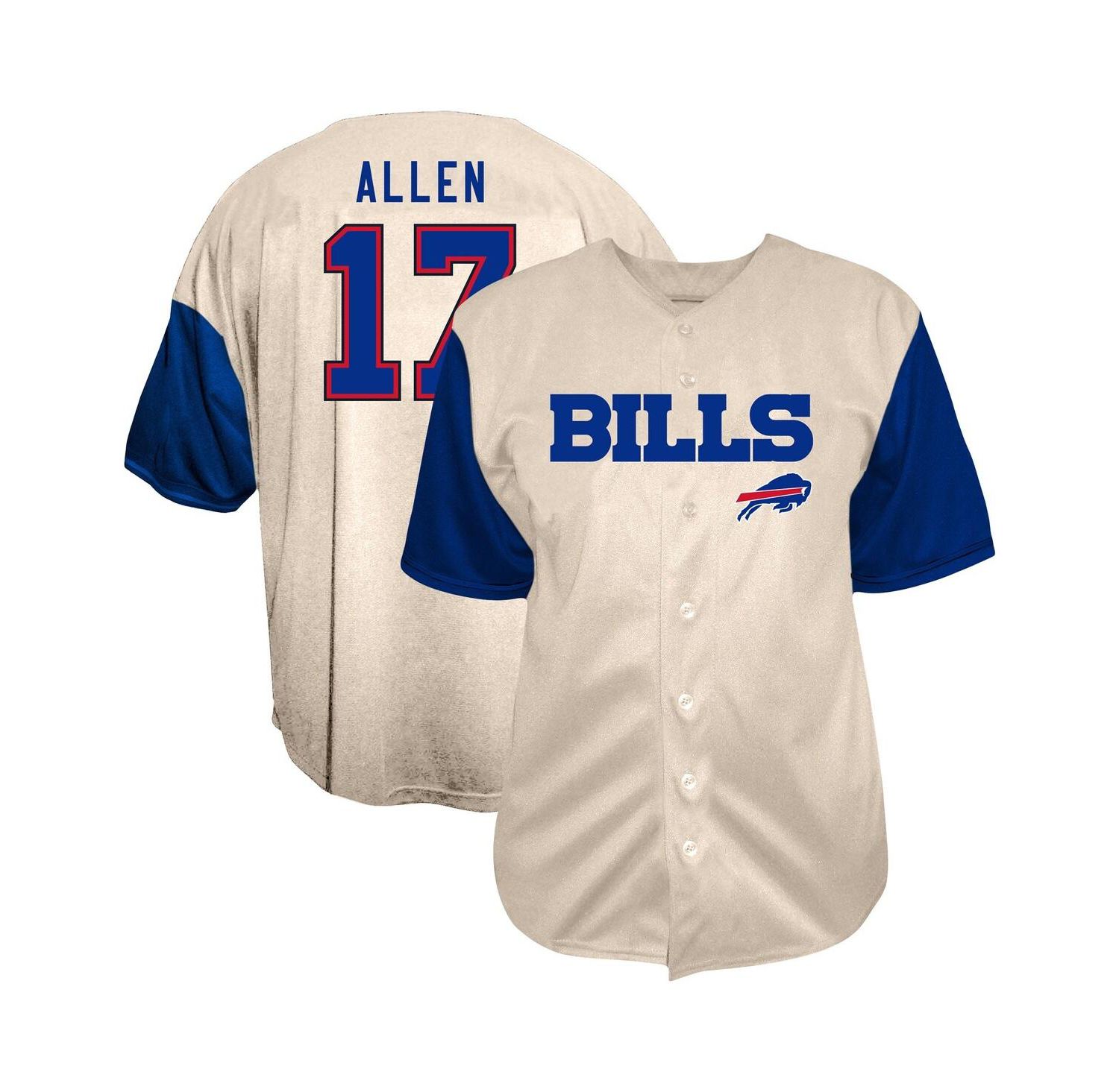 Men's Josh Allen Cream Buffalo Bills Big & Tall Baseball Button-Up Shirt