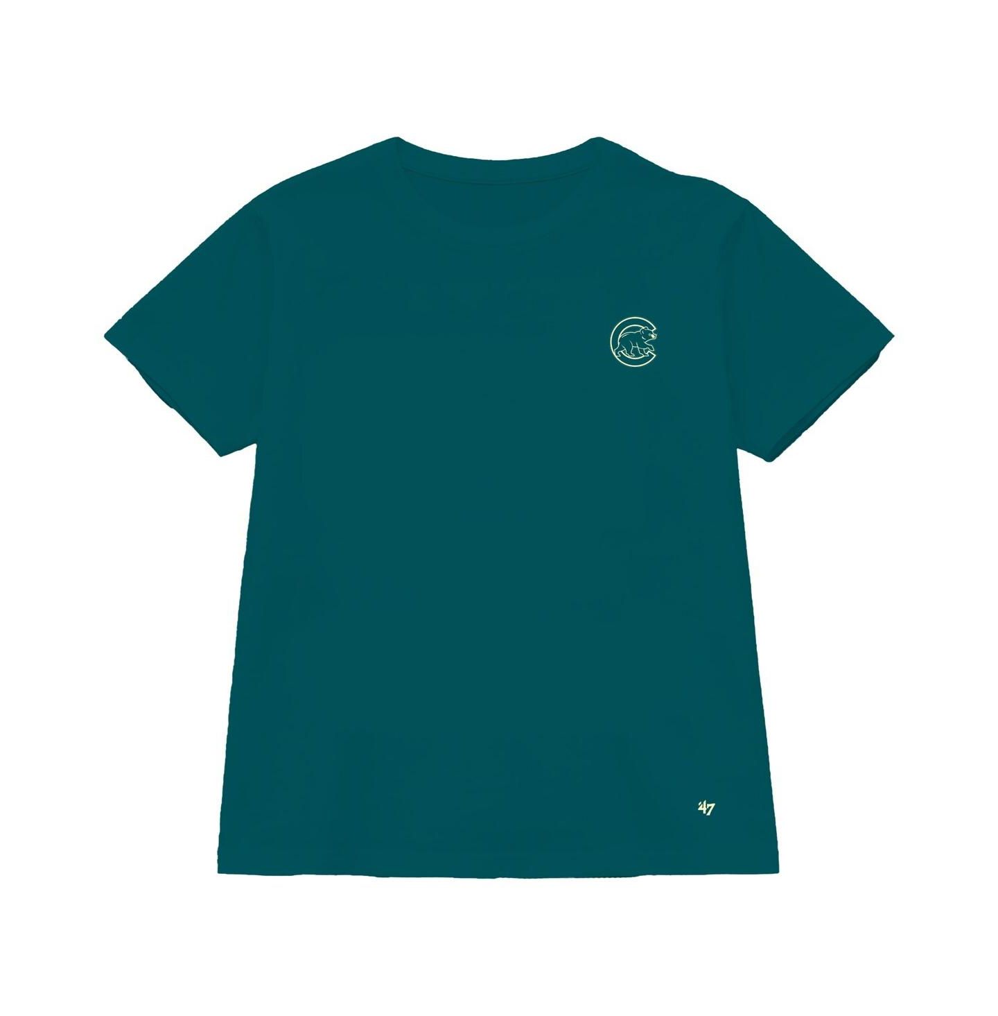 Женская футболка '47 Brand Teal Chicago Cubs Plus Size Leon City Cropped — фото 2