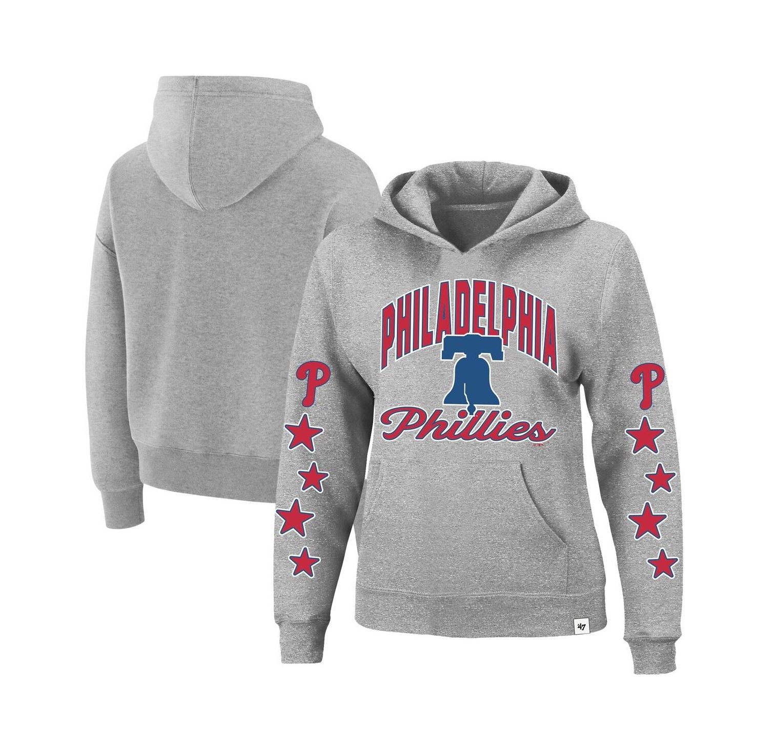 Women's Heather Gray Philadelphia Phillies Plus Size Starry Eye Hoodie