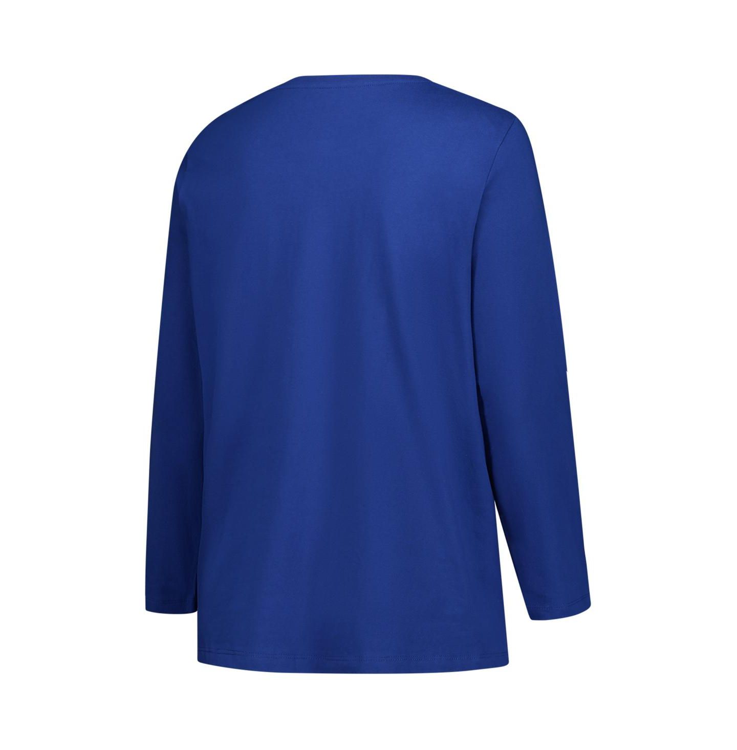 Женская футболка Fanatics Royal Denver Broncos Plus Size Primary Logo Long Sleeve Scoop Neck — фото 3