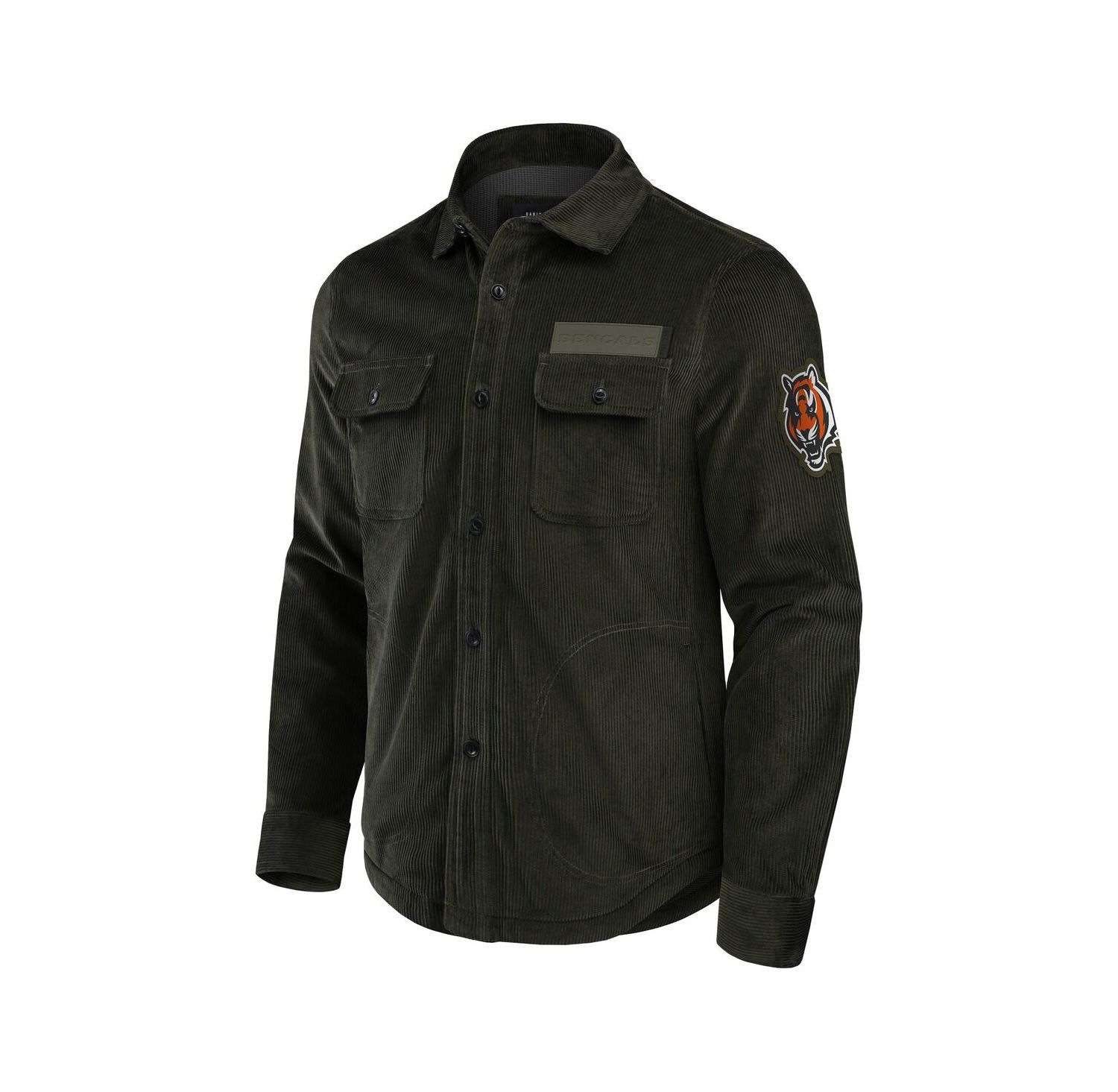Men's Dark Green Cincinnati Bengals Corduroy Full-Button Shacket