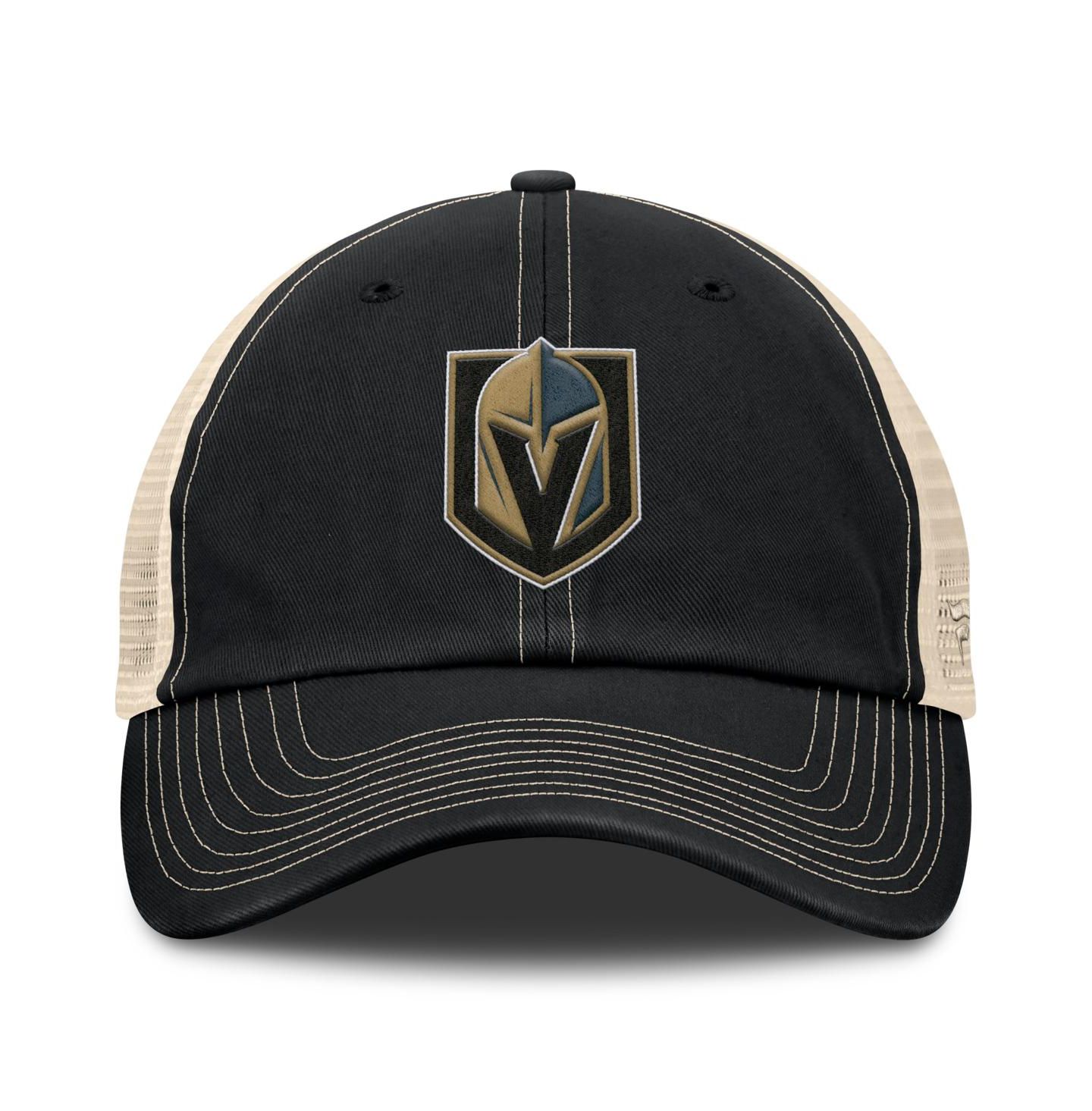 Мужская кепка Fanatics Black/Natural Vegas Golden Knights Rival Trucker Adjustable Hat — фото 2