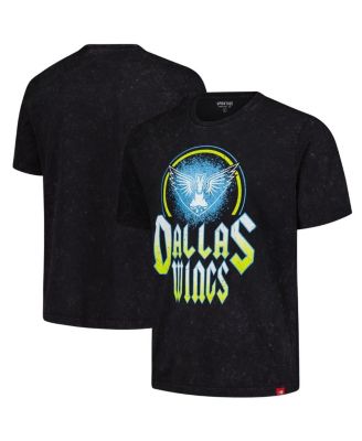 Men's and Women's Black Dallas Wings Rock Roll Collection Angus Mineral Wash T-Shirt