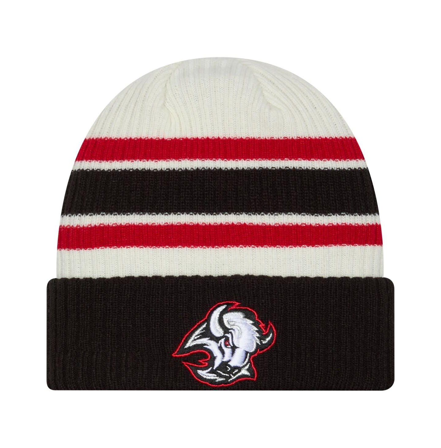 Мужская шапка New Era Cream/Black Buffalo Sabres Vintage Cuffed Knit Hat — фото 1